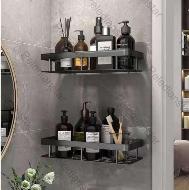 Accstore No-Drill Wall Mounted Bathroom Shelf Rack – Rustproof Metal Storage Organizer (2-Pack)